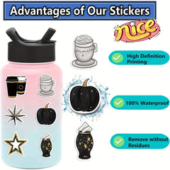 50pcs Gothic Style Graffiti Stickers for Laptop Helmet Cup