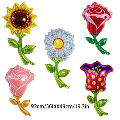 2pcs Red Rose Balloons for Mother's Themed Party Decorations