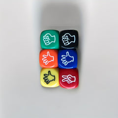 6pcs Acrylic Dice Rock Paper Scissors Finger Guessing Game