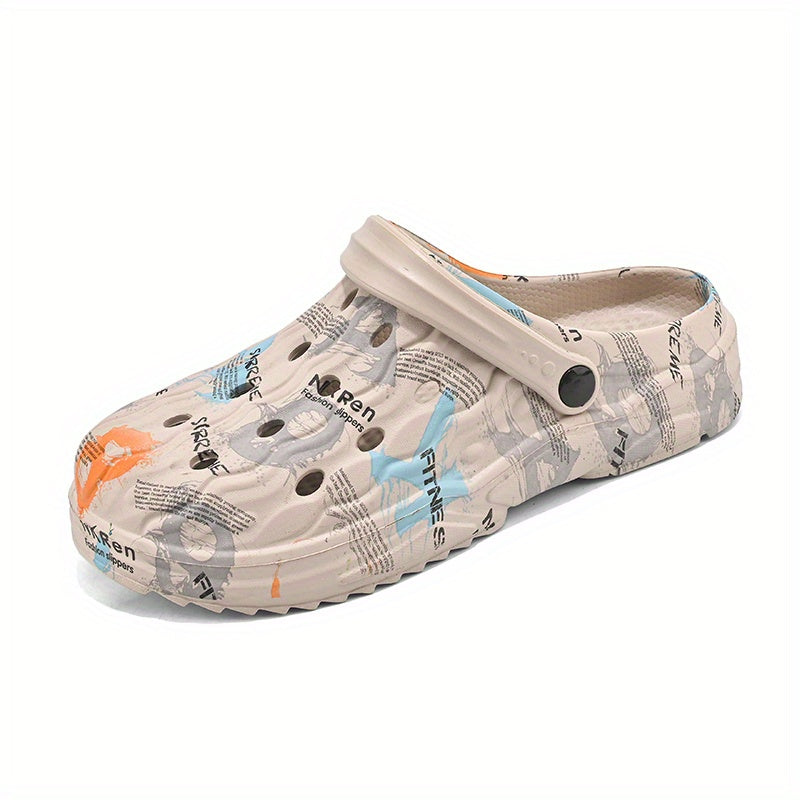 Men's Camo Print Slip On Clog Sandals Casual Shoes