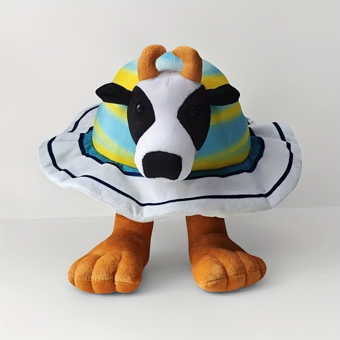 Tung Tung Sahur Plush Toy Soft Stuffed Animal with Colorful Striped Hat