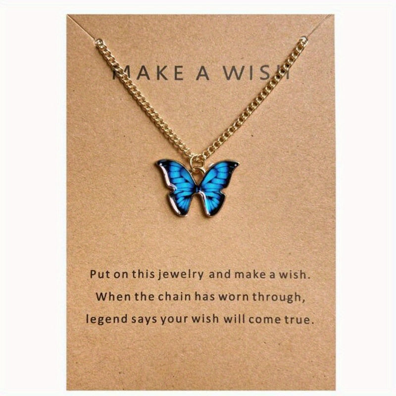 Bohemian Style Butterfly Pendant Necklace Holiday Gift