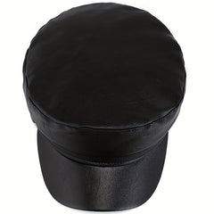 PU Leather Beret Cap Waterproof Berets British Style Women Painters Hats