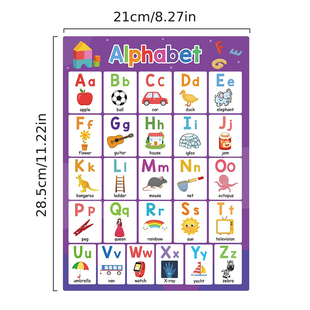 10 Themes Kids Learning English A4 Posters Educational Toys