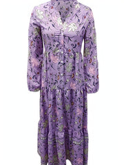 Casual Dress Women's Plus Floral Print Smock Dress
