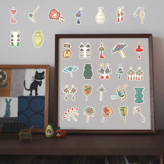 60pcs Forbidden City Ancient Stickers Laptop Helmet Cup Decorative Wat