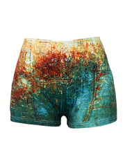 Letter Print Skinny Shorts Casual Shorts Spring & Summer Women's Clothing