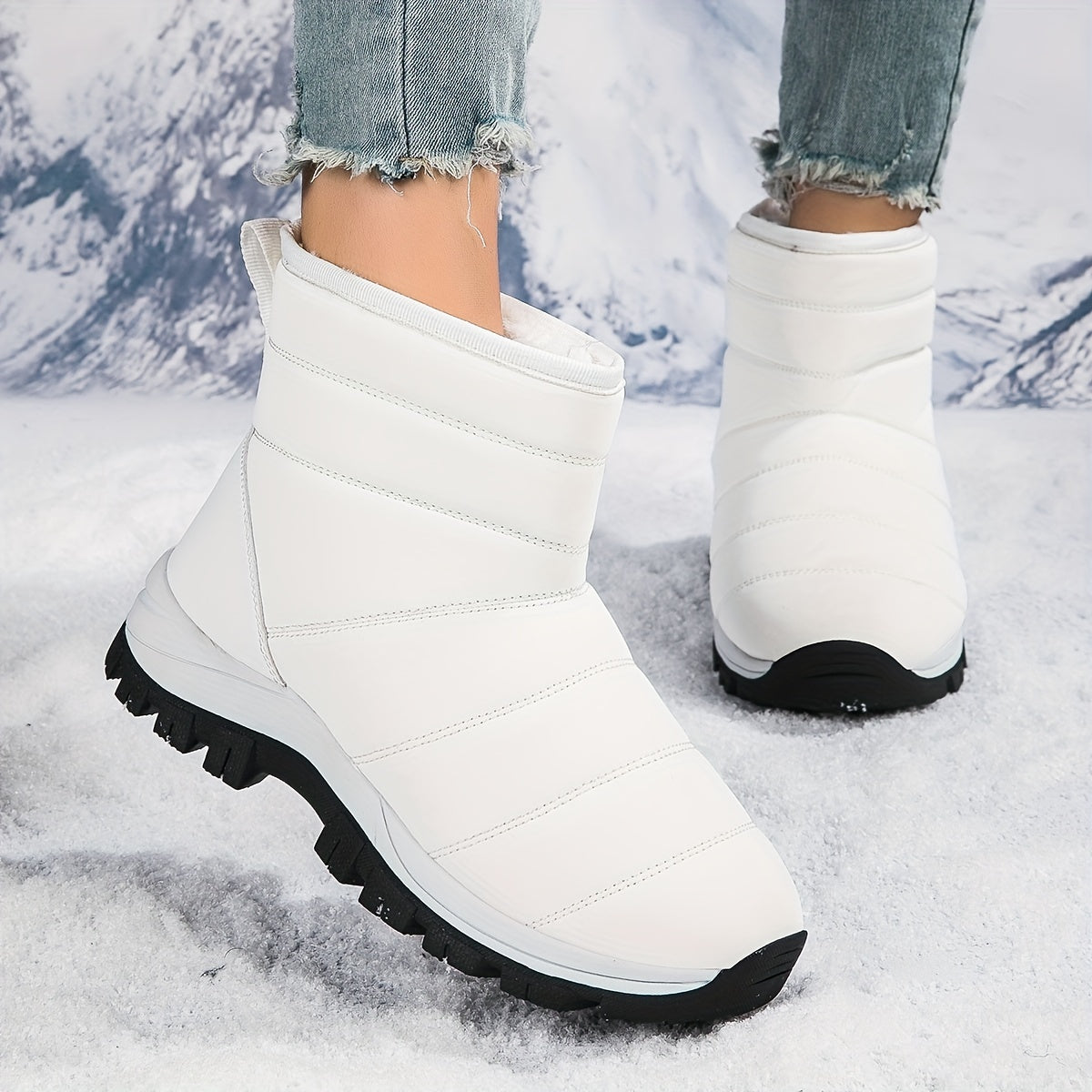 Women's Waterproof Snow Boots Comfortable Winter Warm Hiking Boots