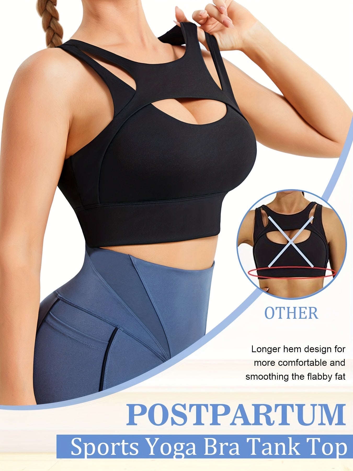 Wireless Sports Bra Cut Out Running Workout Bra Lingerie
