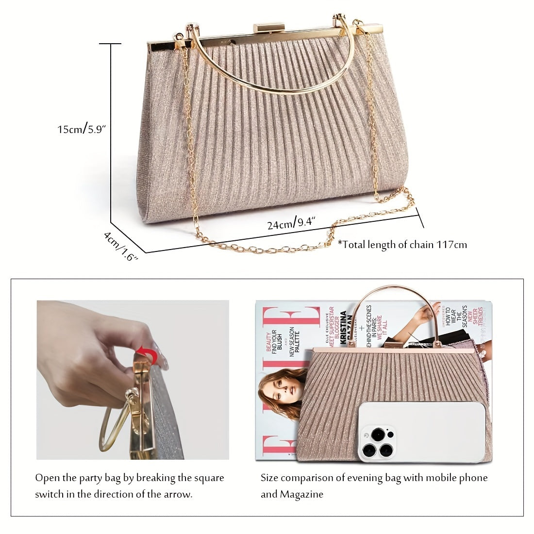 Sparkly Clutch Bag for Women - Ideal for Events
