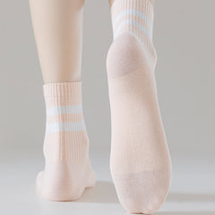 5 Pairs Striped Crew Socks Comfy & Breathable All Match Women's Stockings