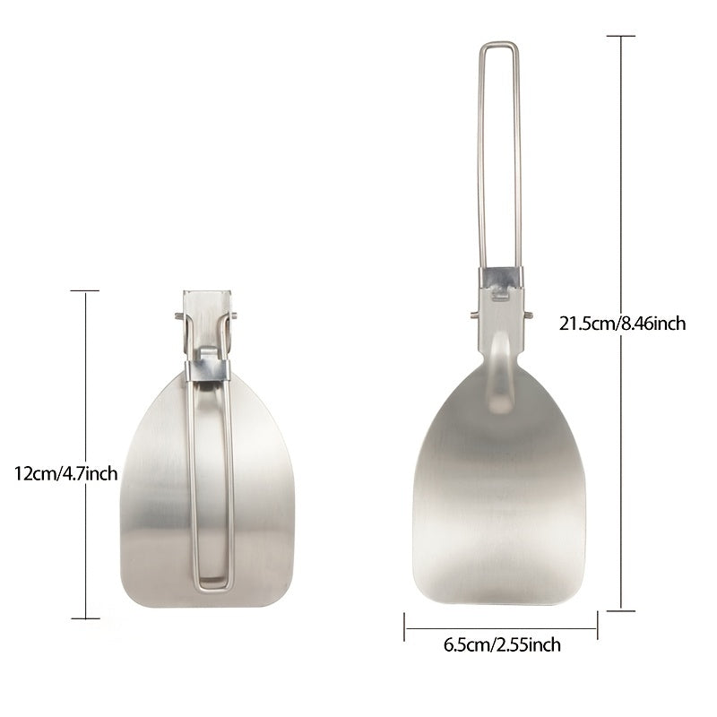 Stainless Steel Foldable Spatula for Outdoor Camping & Hiking