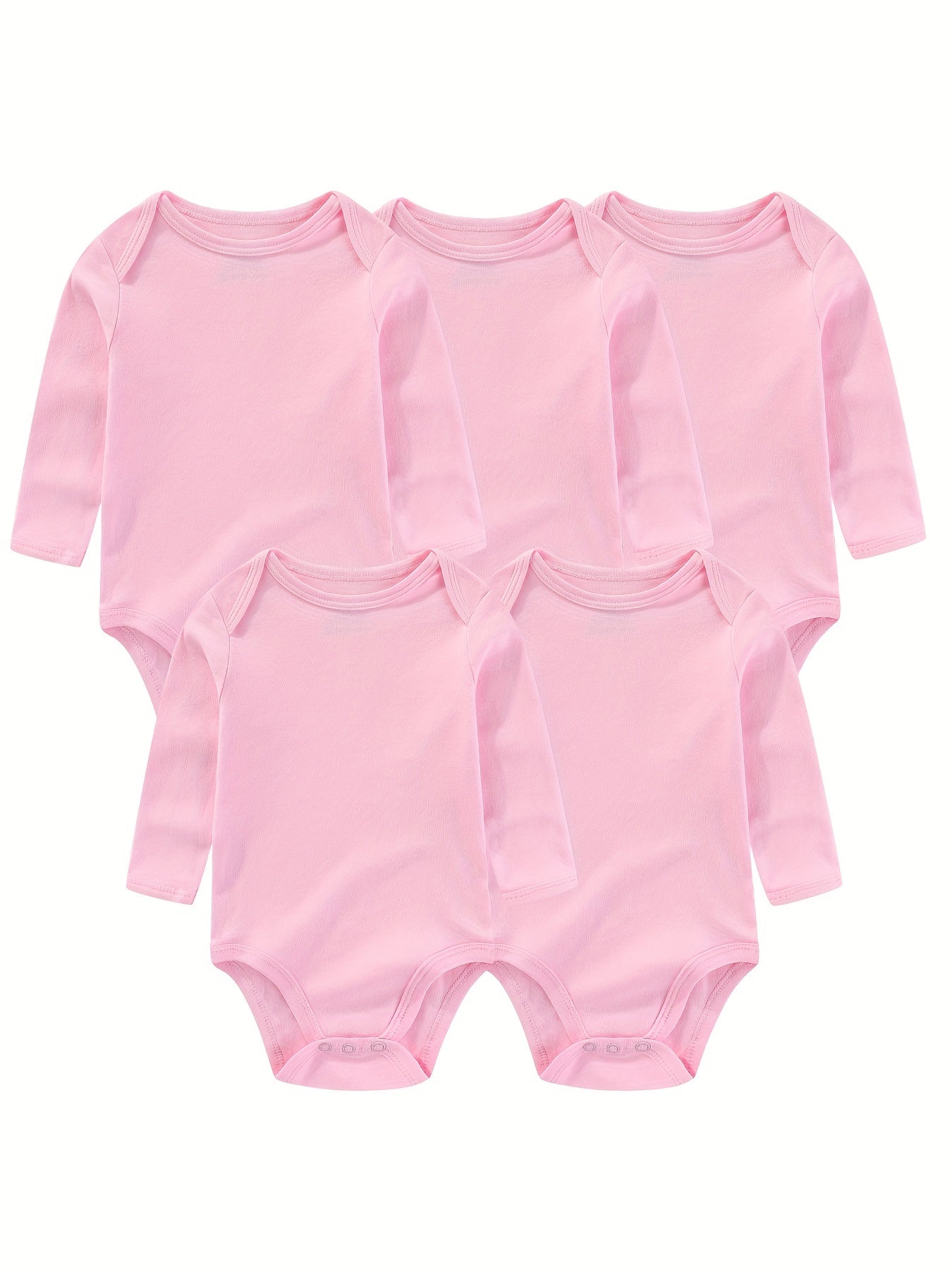 5Pcs Spring Autumn Unisex Long Sleeve Baby Boy Girl Bodysuits Cotton