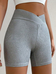 Asymmetrical Waist Skinny Shorts for Women