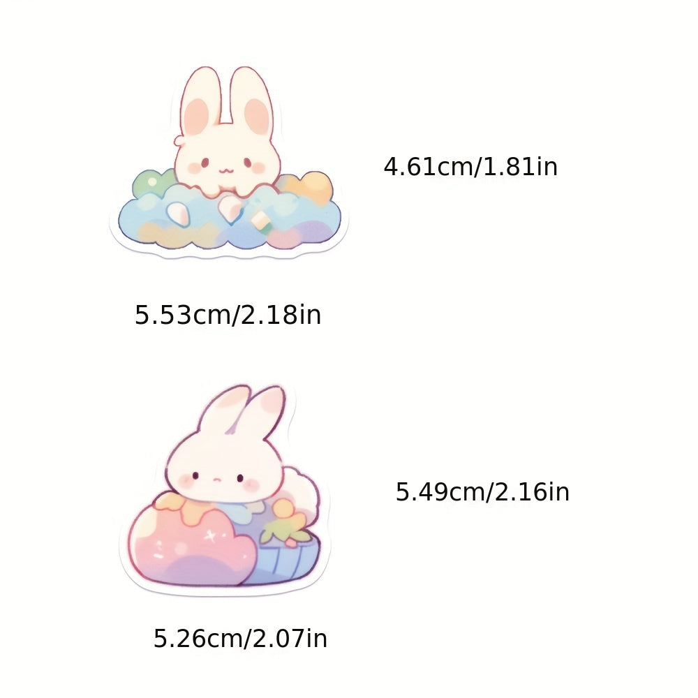 50 Sheets Rainbow Rabbit Sticker Decoration Water Cup Scrapbook Luggage