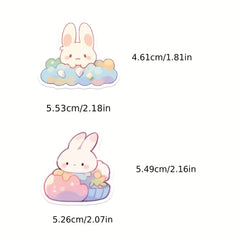 50 Sheets Rainbow Rabbit Sticker Decoration Water Cup Scrapbook Luggage