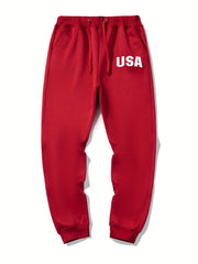 Letter Print Graphic Drawstring Joggers Men's Sweatpants