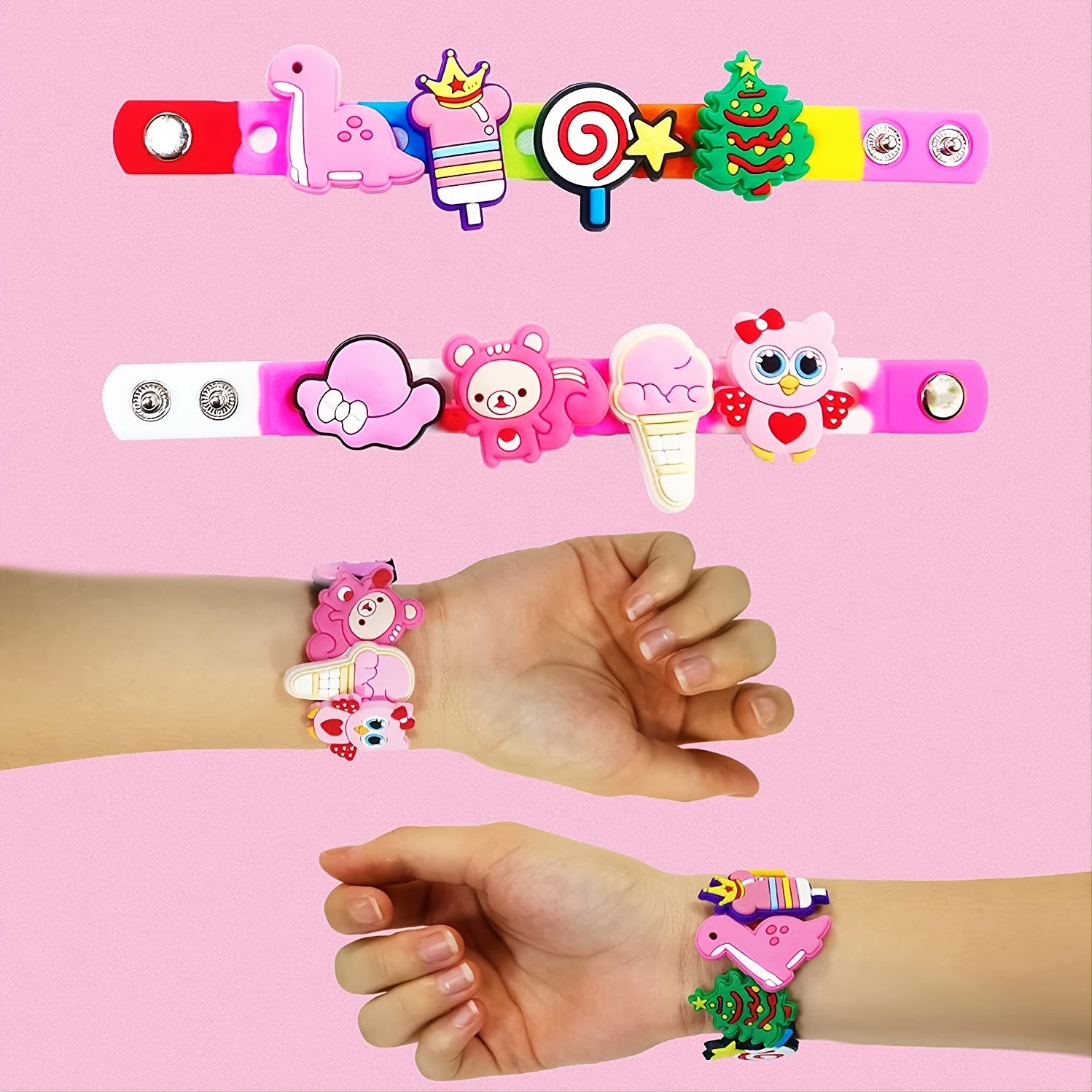 136pcs PVC Cartoon Shoe Charms for Clog Sandals Decoration