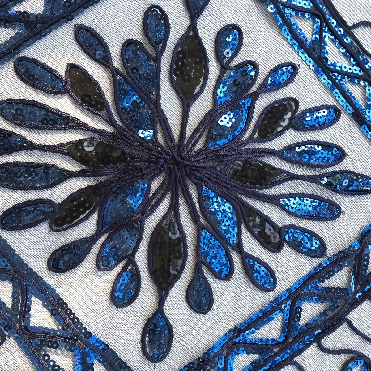 1920s Sequin Beaded Shawl Leaf Embroidery Tassel Cape