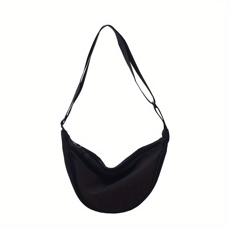 Versatile Nylon Shoulder Bag Zipper Hobo Lightweight Crossbody Bag