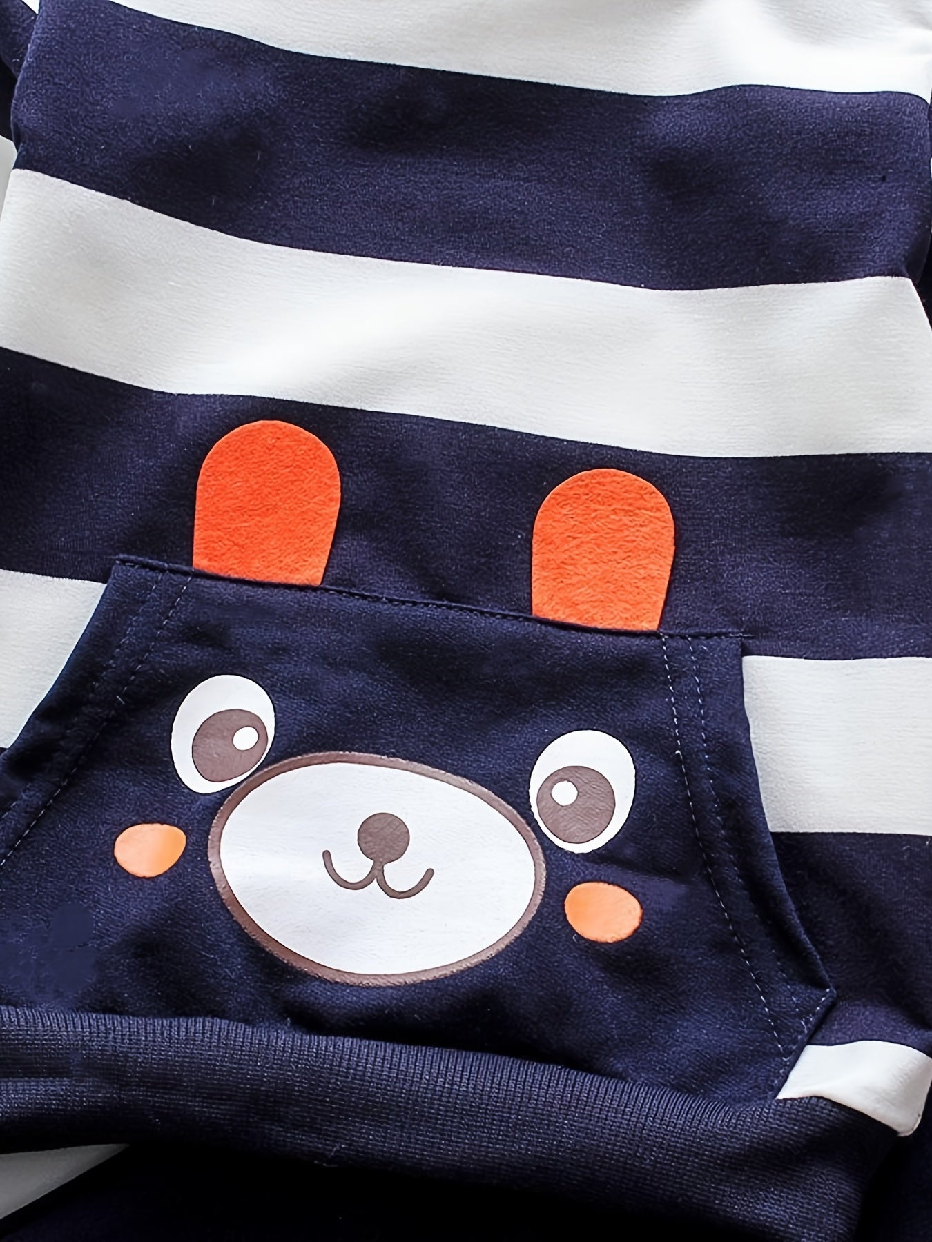 Bear Pattern Boy's 2pcs Plaid Sweatshirt & Sweatpants Set