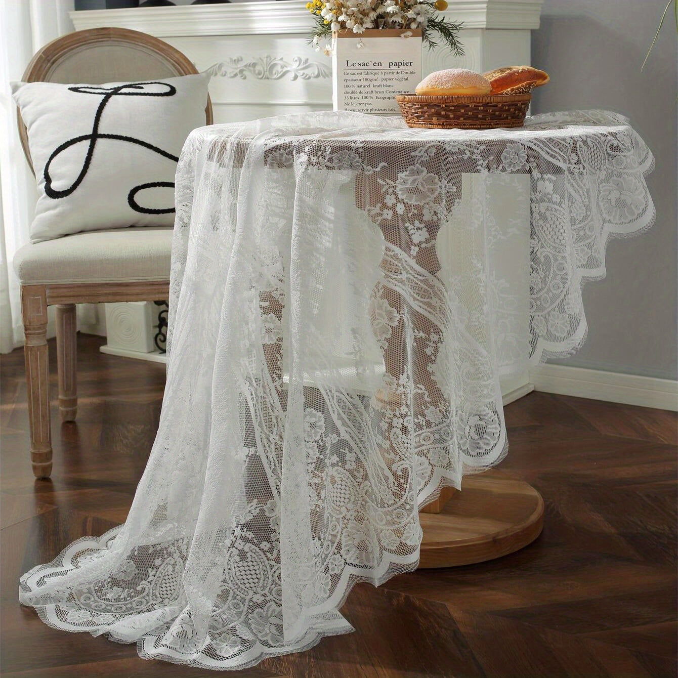 Round Lace Tablecloth American Style Retro Lace Table Cloth