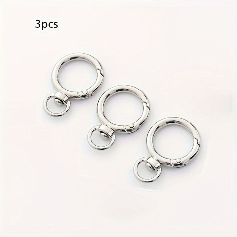 3pcs Key Chain Keyring Metal Lock Clip Buckle Accessories