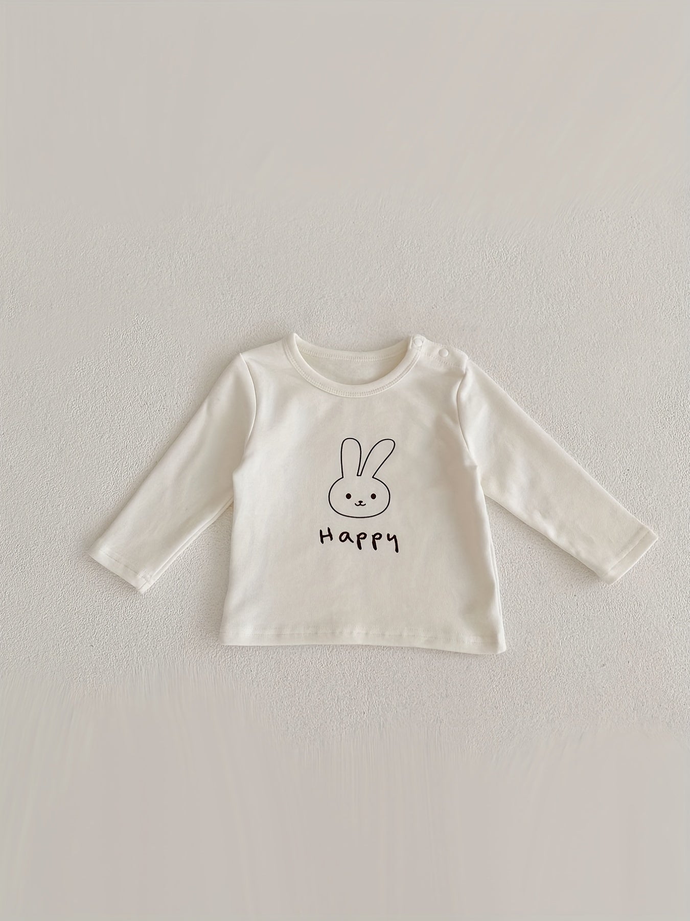 Autumn Baby Happy Year Bunny Print T-shirt Pullover Top