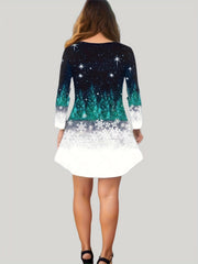 Christmas Outfits Set Snowman & Snowflake Print Top & Leggings 2 Piece