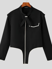 Irregular Blazer Men's Stand Collar Solid Suit Jacket Spring Summer
