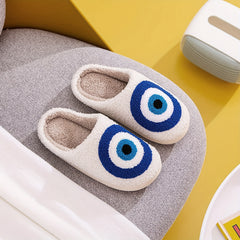 Women's Cozy Graphic Slippers, Warm Closed Toe Plush Shoes