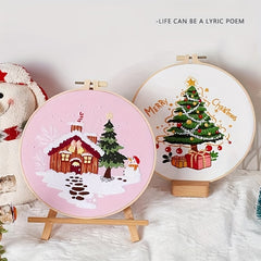 Christmas Embroidery Kit 3D Starter Merry Christmas Cross Stitch Kits