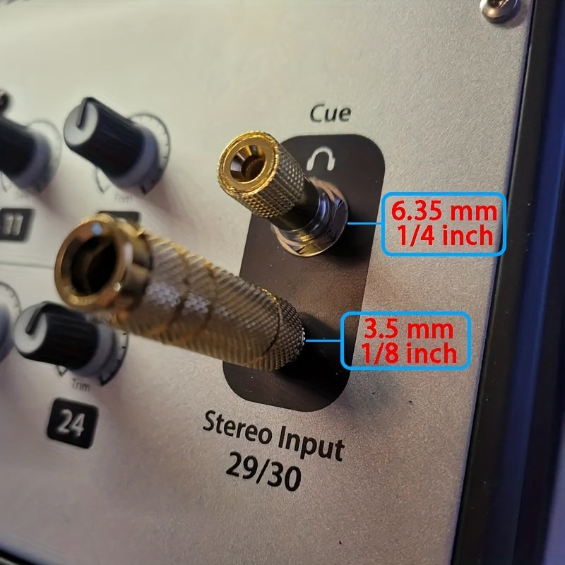 2Pcs Audio Adapter 3.5mm Male to 6.35mm Female + 6.35mm Male to 3.5mm Female