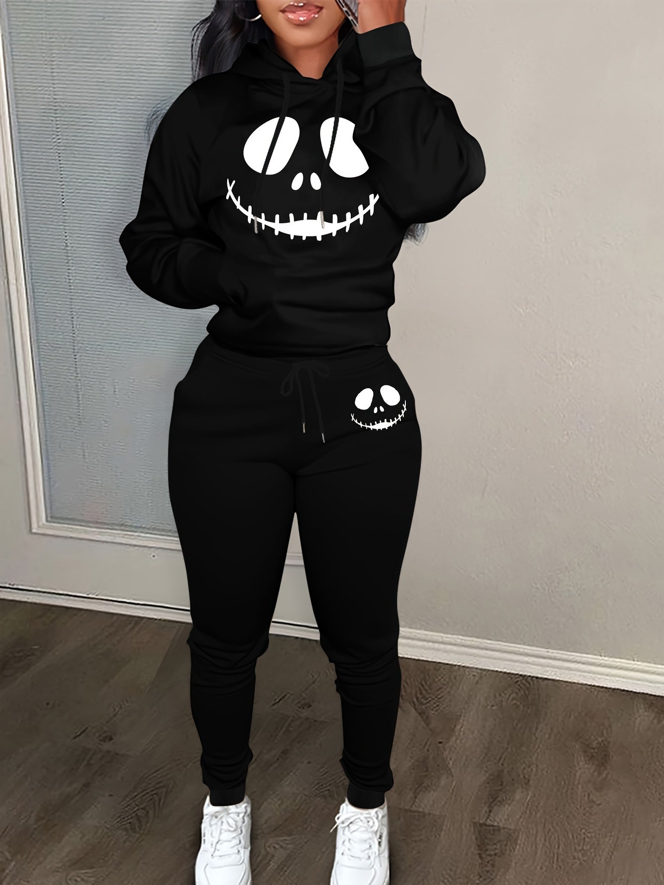 Women's Plus Graphic Print Hoodie & Joggers Set