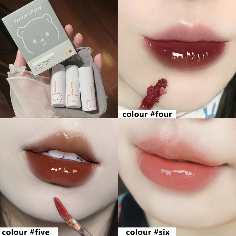 Glass Mirror Glow Lip Glaze Set Moisturizing Hydrating Long Lasting
