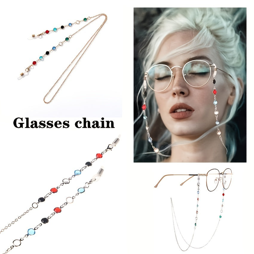 Crystal Glasses Chain Stylish Lanyard Strap Face Covering Accessory