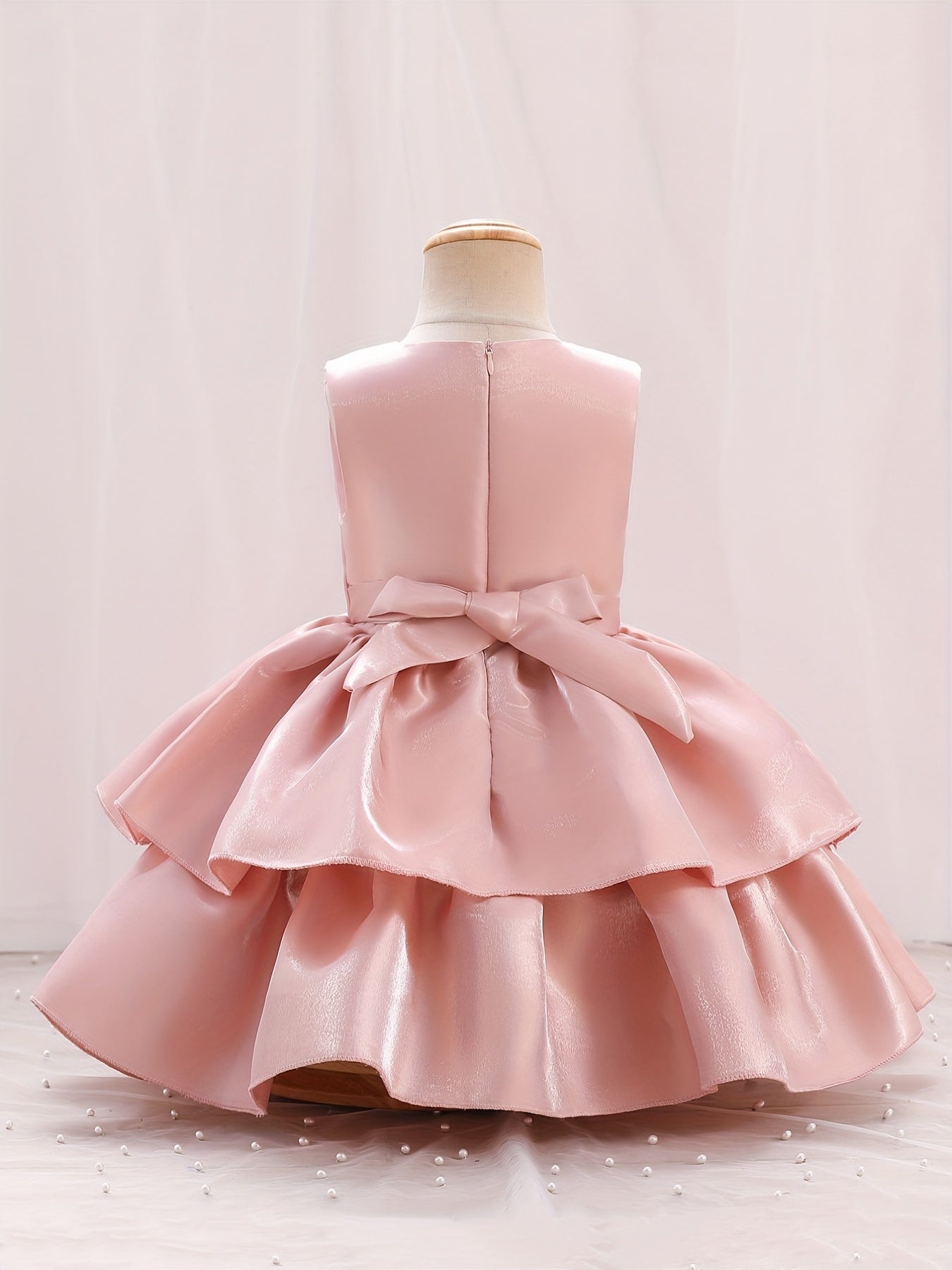 Girls Double Layer Sleeveless Princess Puffed Dress For Kids