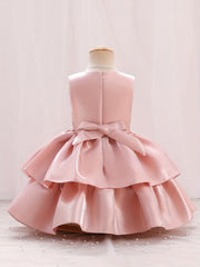 Girls Double Layer Sleeveless Princess Puffed Dress For Kids
