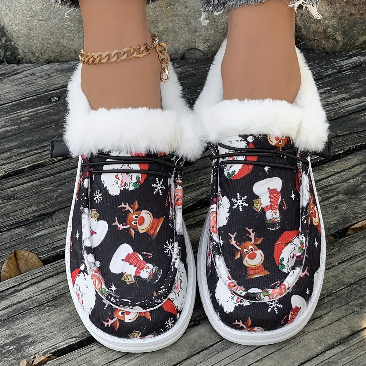 Women's Christmas Snow Boots Plush Comfort & Warmth
