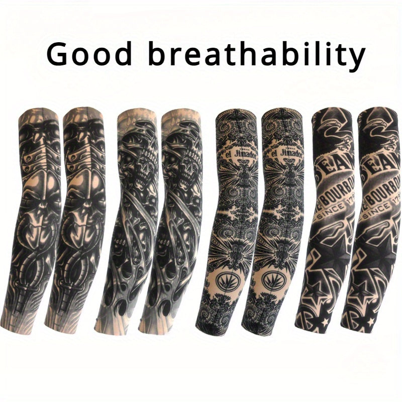 Summer Personality Flower Arm Tattoo Sleeve for Cycling