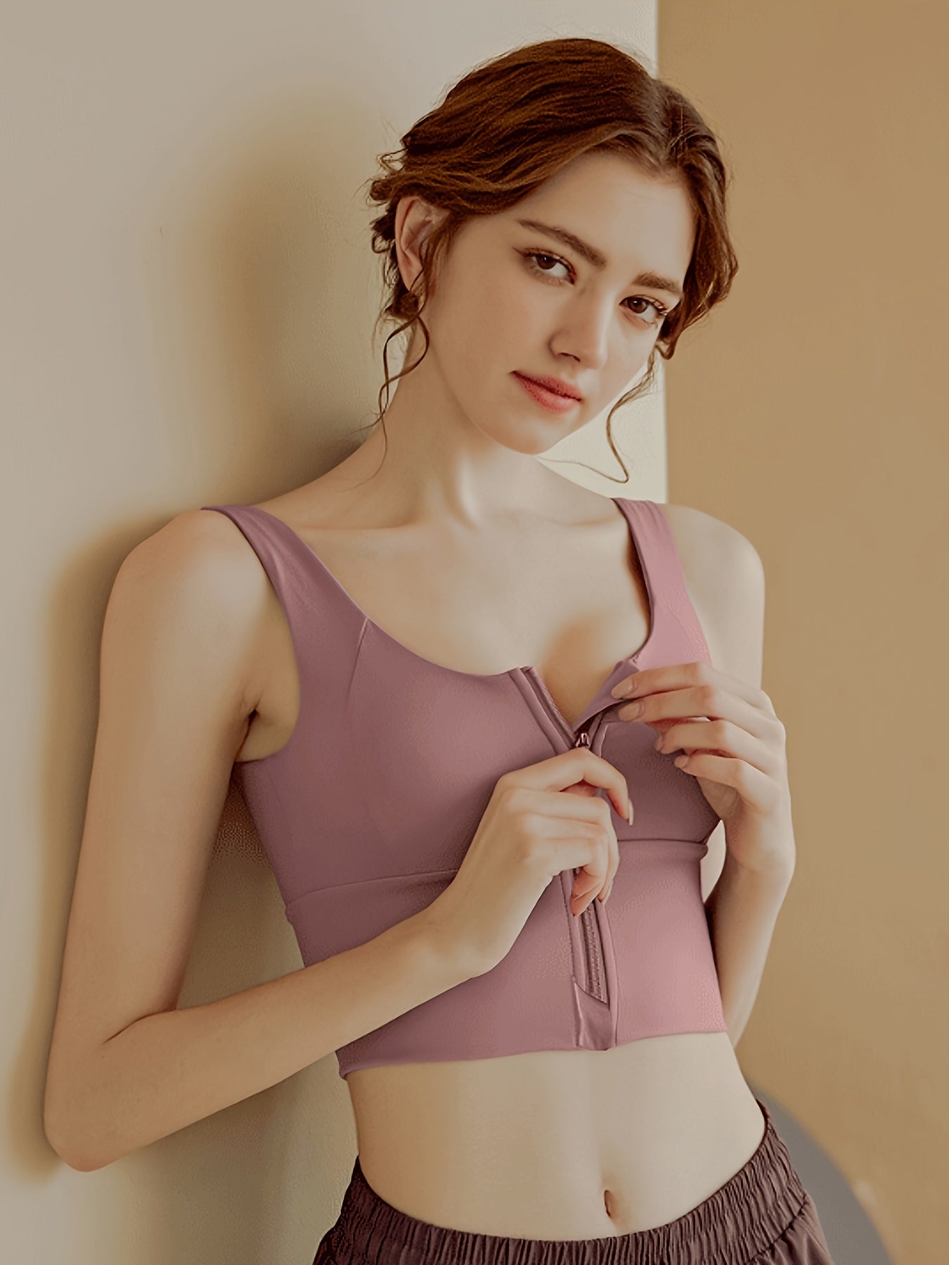 High Strength Front Zipper Sports Bra For Women
