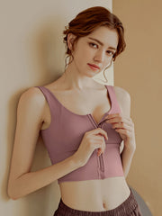 High Strength Front Zipper Sports Bra For Women