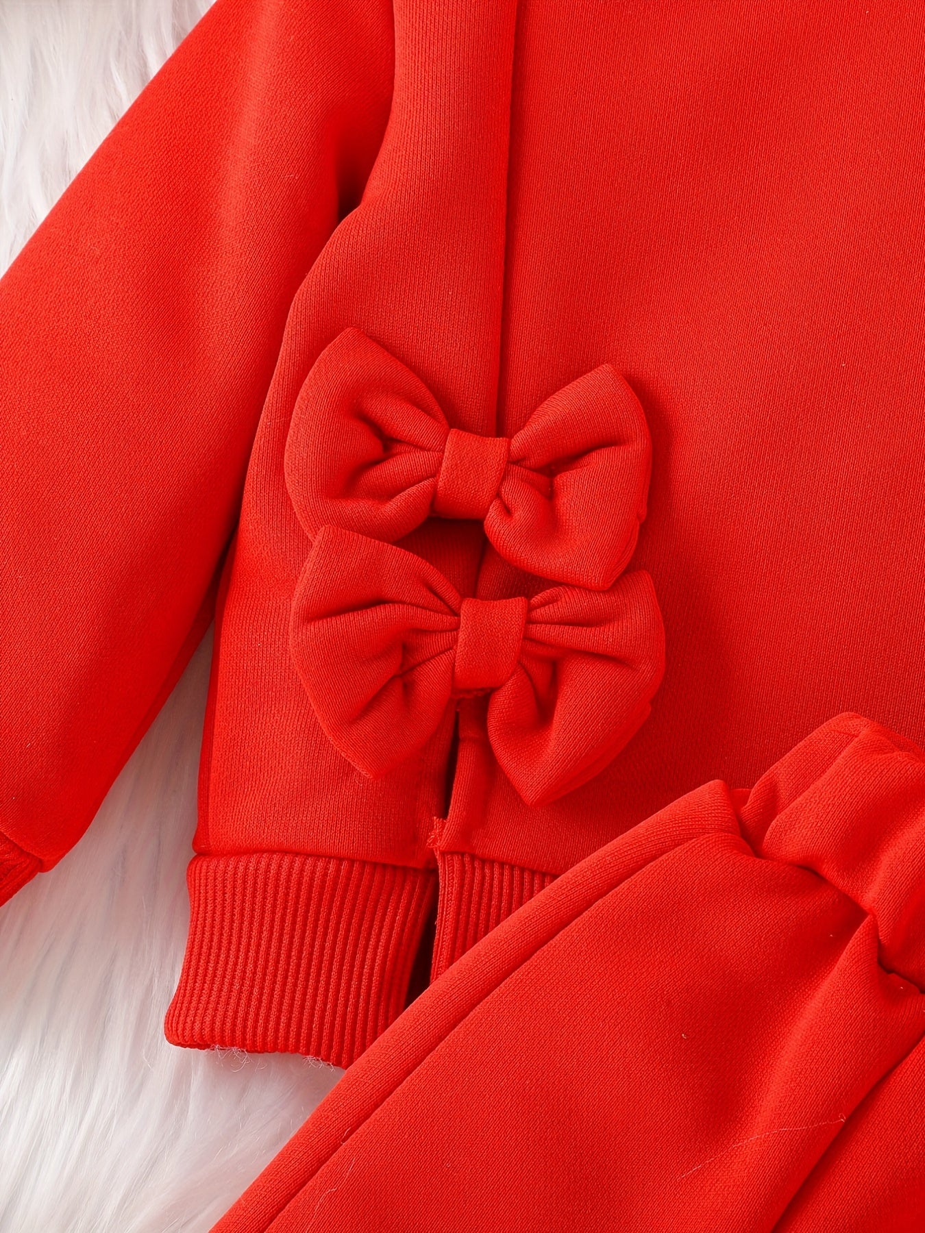 2pcs Baby Girl Bow Top & Split Skirt