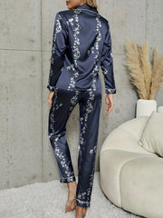 Floral Pajama Set Short Sleeve Top & Pants