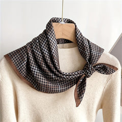 Plaid Print Bandana Classic British Style Shawl Casual Square Scarf