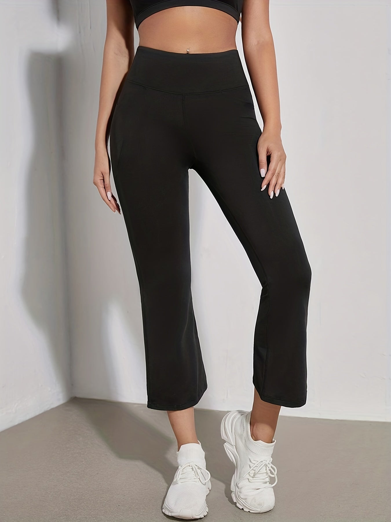 3 Pcs Set Straight Micro Flared Yoga Pants Casual Comfortable Sports Pants