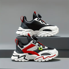 Boy's Chunky Shoes With Rotating Buckle Non Slip Sneakers