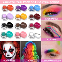 6 Eyeshadow Palette Matte Eyeliner Brow Tint Face Paint Halloween Makeup Kit