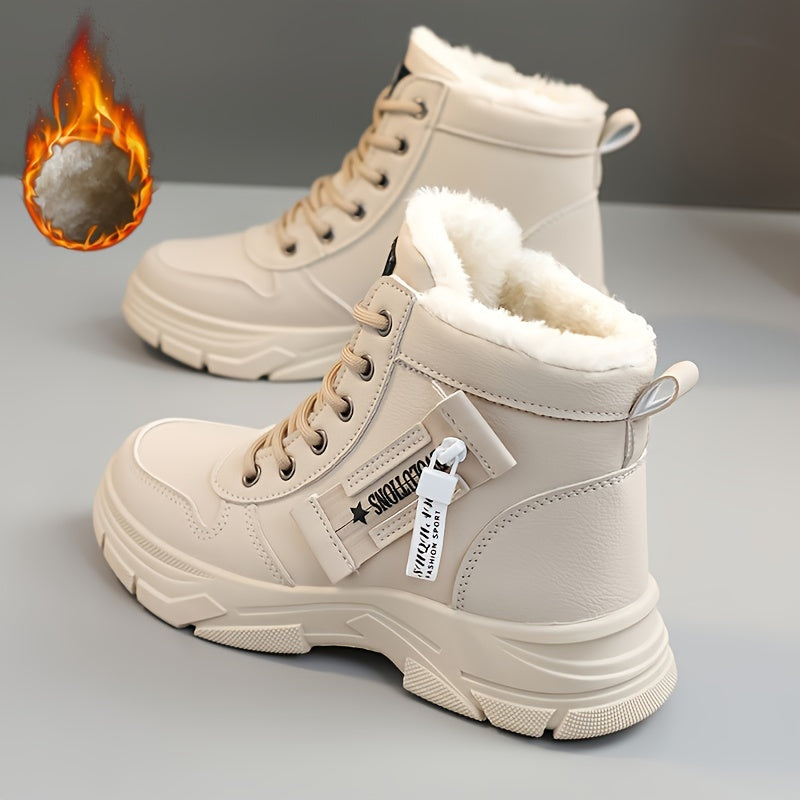 Women's Winter Snow Boots with Fleece Lining and Platform Sole
