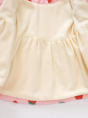 Winter Baby Girl Strawberry Graphic Thick Jacket Windproof Warm Toddler Coat